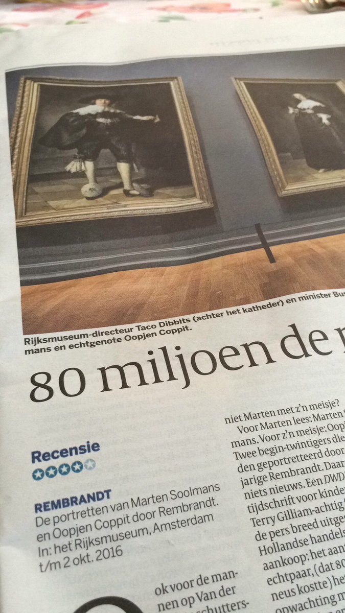 Rembrandt krijgt 4 sterren in de #volkskrant. Blijkbaar ziet @StefanKuiperVK nog 20% ruimte voor verbetering.
