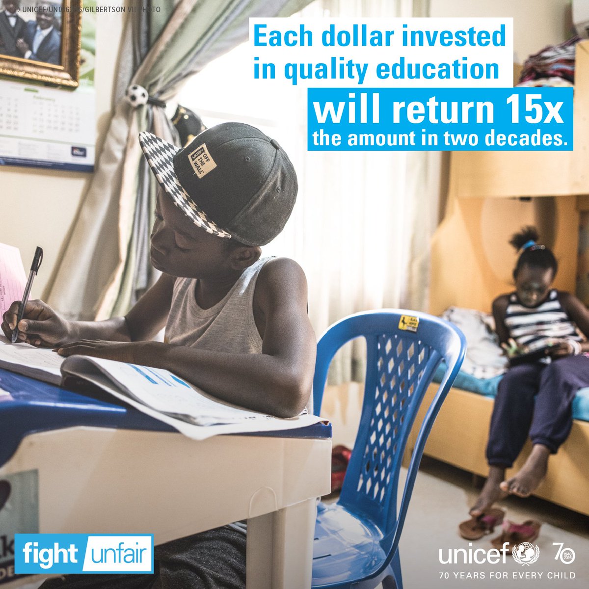 UNICEF's tweet photo. Education is not only an investment in children’s futures - but all of ours https://t.co/qmSkEGExwm #foreverychild https://t.co/J8p5IaaAtQ