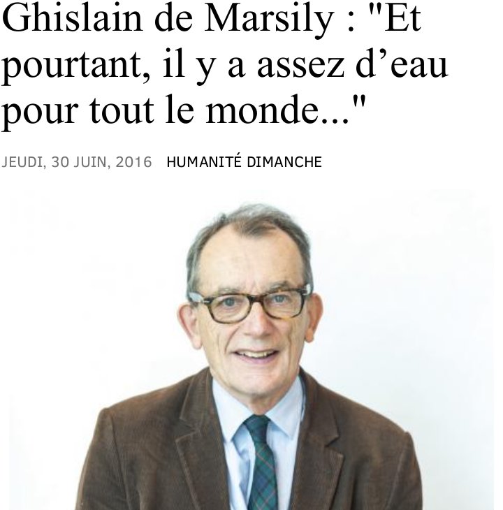 audouinc's tweet image. #ressource :  Ghislain de Marsily : "Et pourtant, il y a assez d’eau pour tout le monde..."
humanite.fr/ghislain-de-ma…
