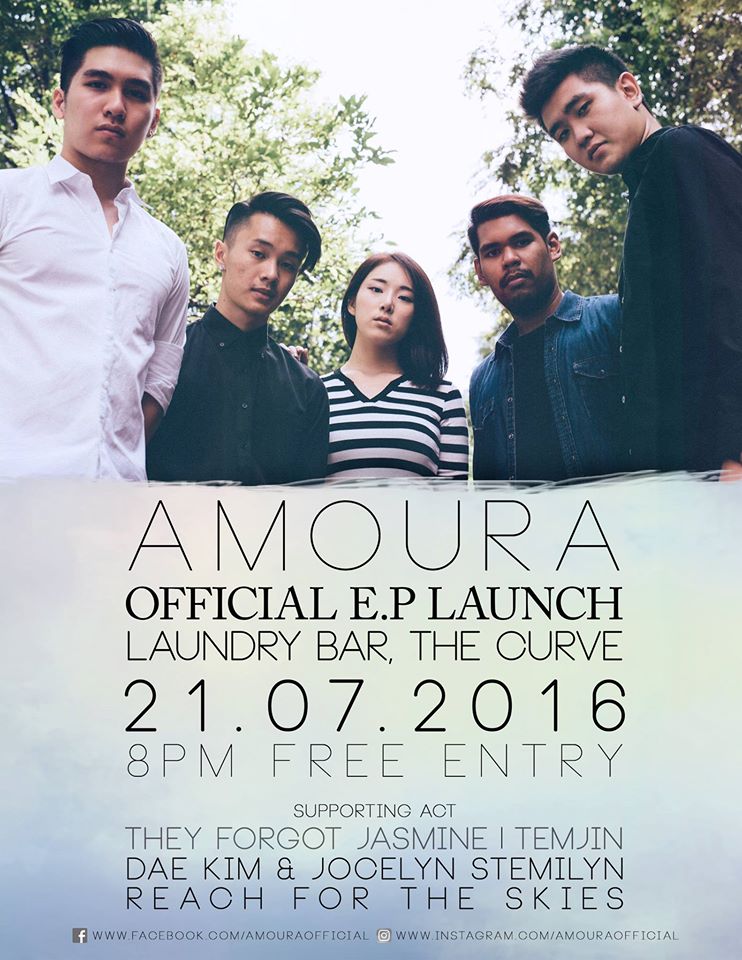 #PJ Jul21, 2016 #AMOURA OfficialEPLaunch 8pm <a href="/laundrybar/">Laundry Bar</a> with supportats @DoesAnyoneElsee <a href="/rftskies/">Reach For The Skies</a> <a href="/TEMJINrocks/">TEMJIN</a> ++