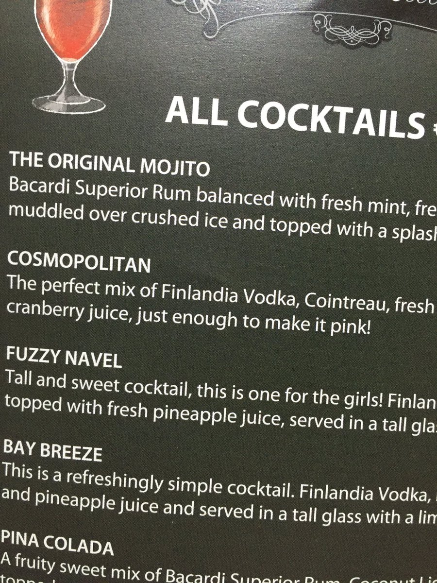 Airique's tweet photo. Sexist cocktails... I wanted a fuzzy navel! https://t.co/7Zqn1i4tLP
