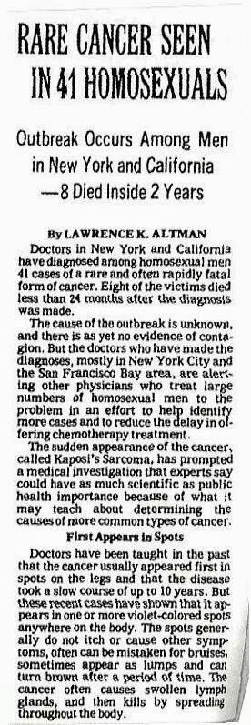 aids_memorial's tweet photo. 7/3/81 NYTimes reports on rare cancer that would later be called #AIDS #35YearsOfAIDS #HIV https://t.co/0NVzzxy5dU https://t.co/E3kIgXrL6Z