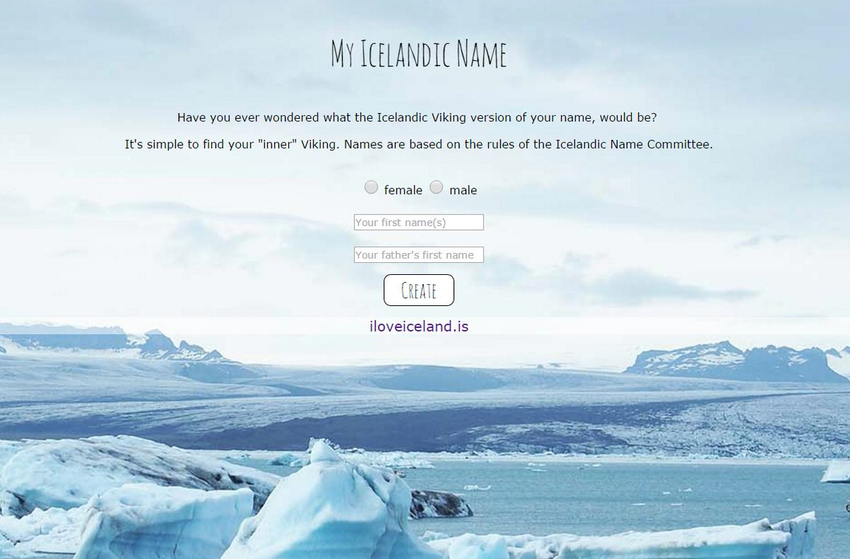 It's so easy to discover your #Icelandic #Viking name !  #ISL #EURO2016 #AframIsland myicelandicname.is/iloveiceland/