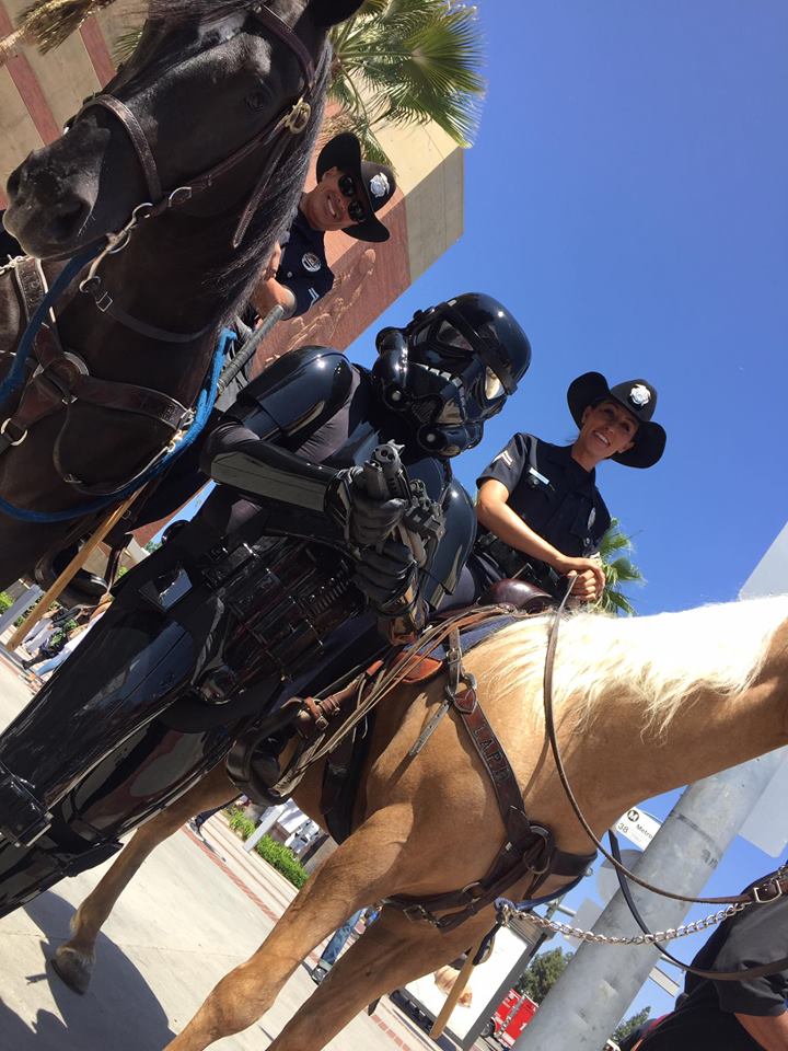 Calif has 'mounties' too! LAPD/LAFD Safe Summer Tip-Off Family Fun Day @501stLegion #SoCal501st and TK-38792