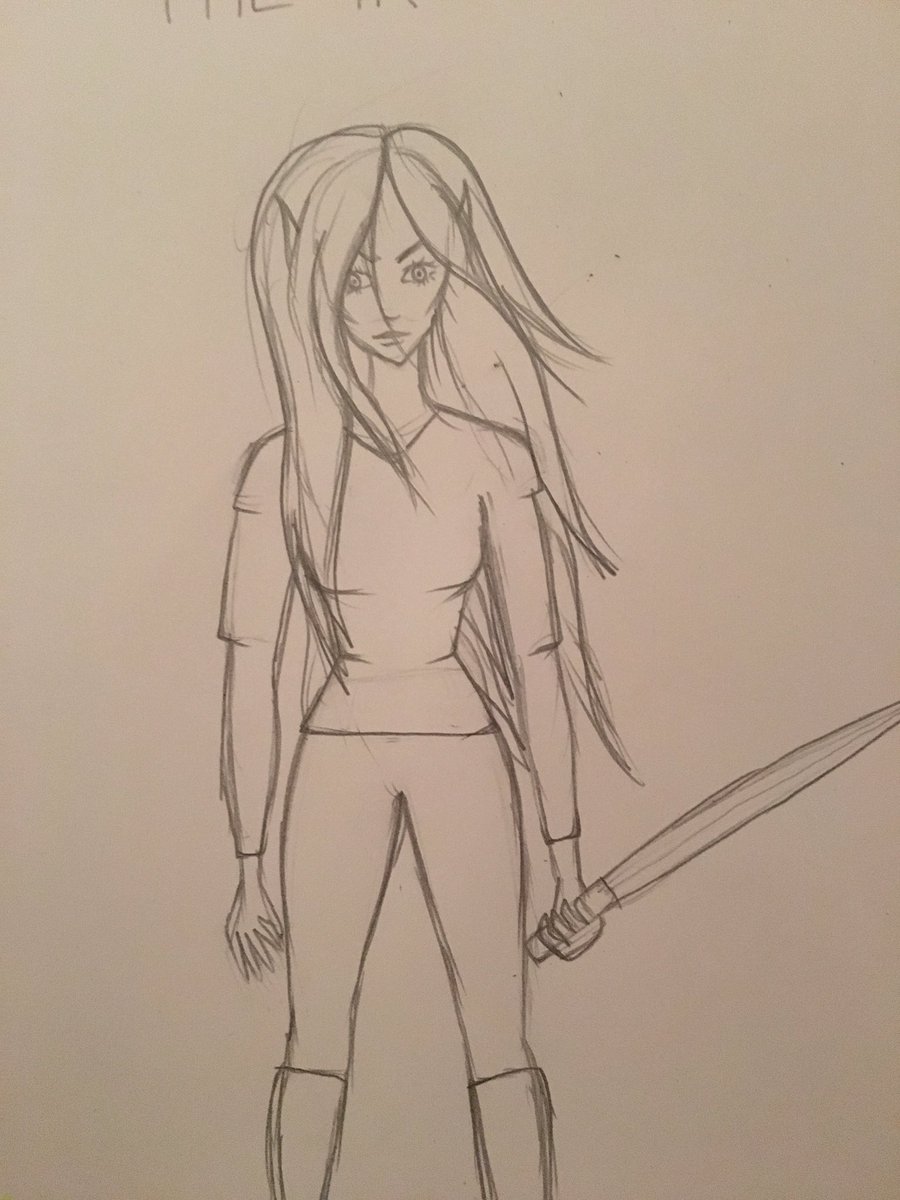 BadDrawingsByMe's tweet photo. quick sketch of my fictional hero Meghan Chase #theironfey #theironking #meghanchase #theironqueen (the sword omg) https://t.co/TFkzRc2OkJ