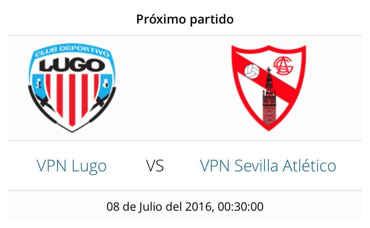 📆08/07/2016
🏆Torneo de Verano @LigaVirtualEsp 
🛩 #VPN Lugo

Primer partido de nuestra plantilla y club en LVE.