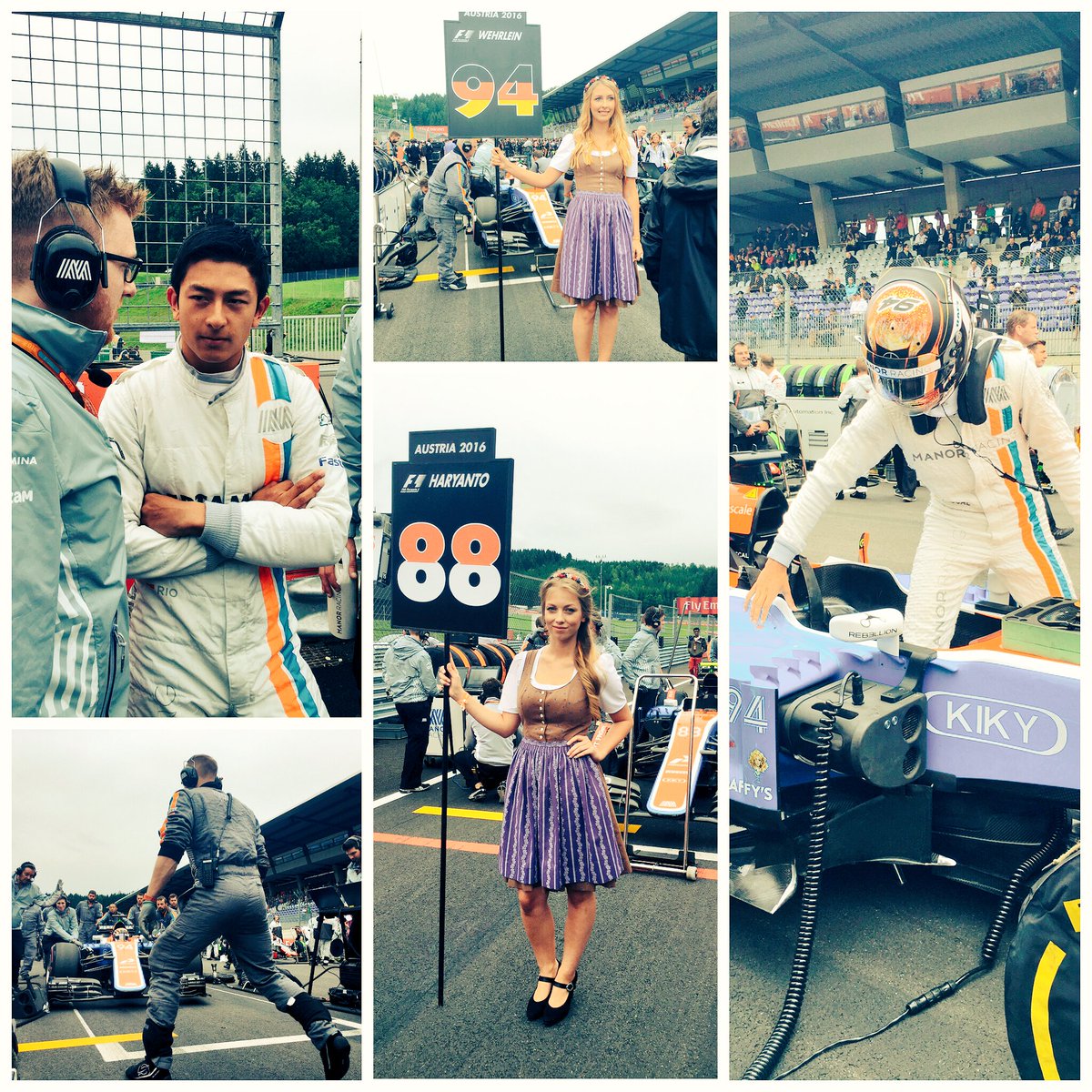 ManorRacing's tweet photo. Our #AustrianGP specification #PostcardFromTheGrid. 6th row no less 😉 Short walk. We like! https://t.co/0oHkMn6ZdJ