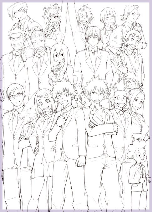 表紙の線画終わった、20人つかれた 