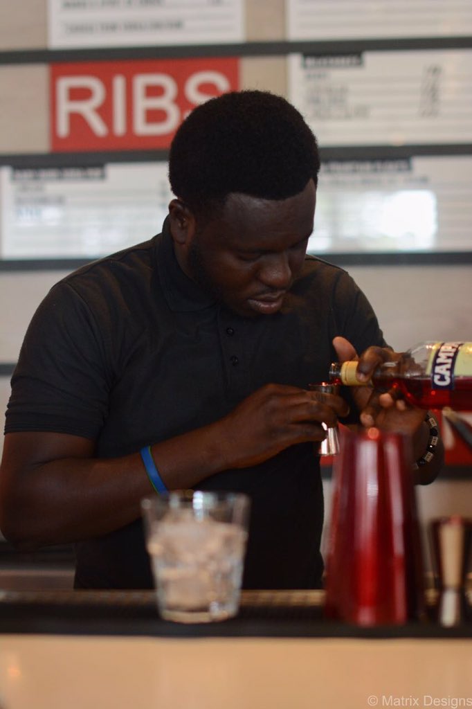 iamnanayaw18's tweet photo. The making of special Campari Cocktails by some members at #CampariMasterClass #yardbird @BARTENDERS_GH https://t.co/Z1vXJiZ1TB
