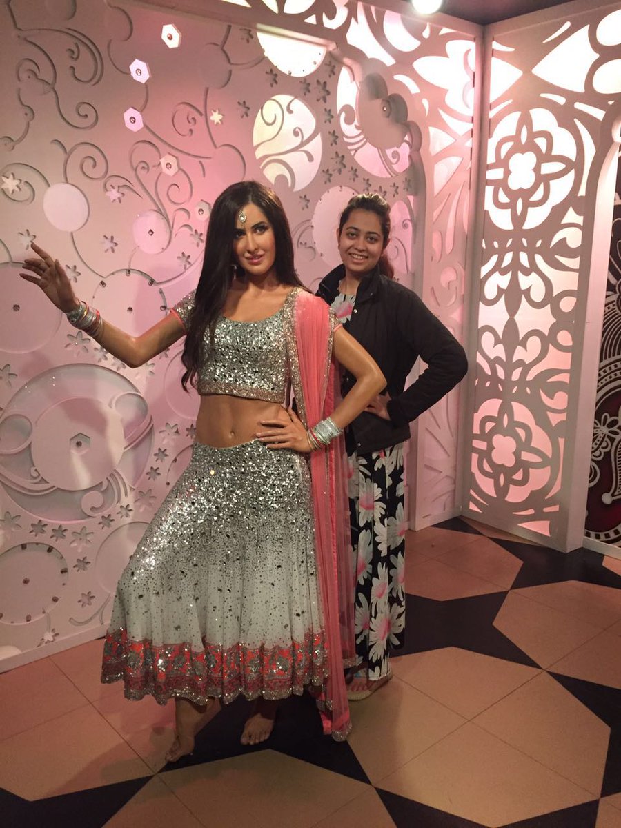 Katrina55761242's tweet photo. Hey guys my sister  had been to madam tussauds. she posed for me with my  life my idol my everything katrina kaif  👑 https://t.co/hsiJME2Bxs