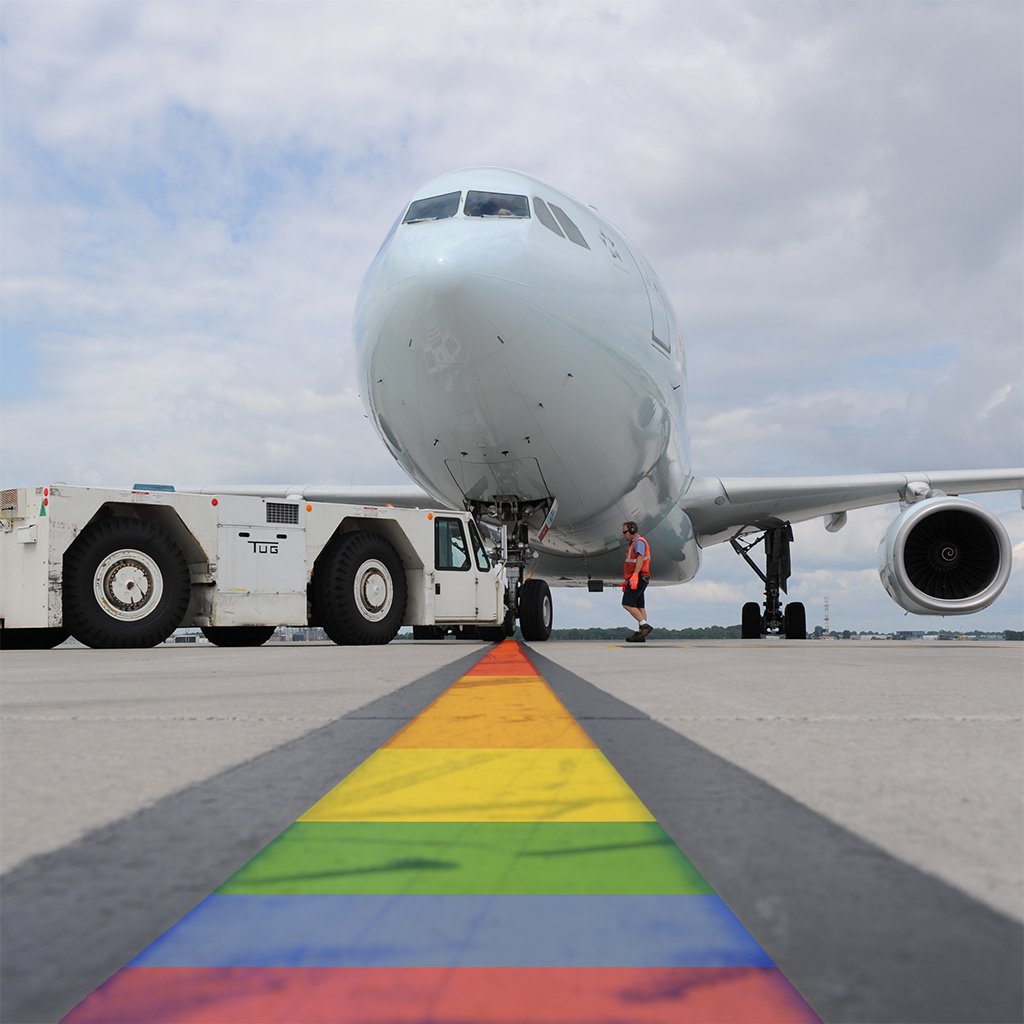 AirCanada's tweet image. We know how to work a runway. At Air Canada, you can always sit with us. #PrideTO