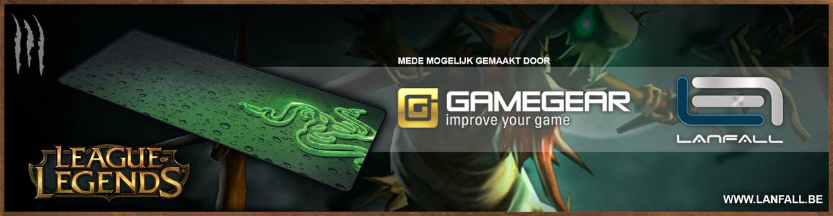 lanfall's tweet image. 3rd price @LeagueOfLegends 5v5: Thx to @Gamegearbe Tickets avail: lanfall.be  #eSport #LeagueOfLegends