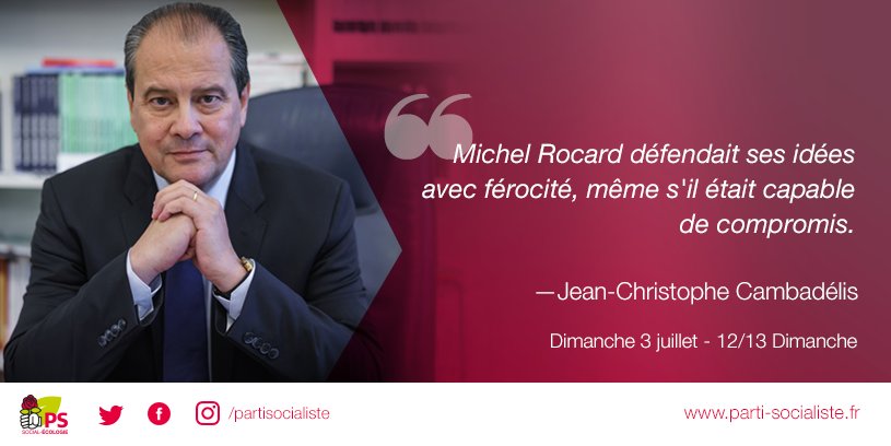 partisocialiste's tweet photo. Retrouvez les déclarations de @jccambadelis sur Michel Rocard ds l'émission #1213Dimanche de ce midi sur @France3tv https://t.co/HjvWreI4KI