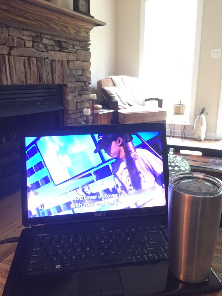 _LauraNicholson's tweet photo. Watching live this morning in my PJ's!! @TheSummitNC #newterritory #newhearts #newlife https://t.co/2gmHaPwXLP