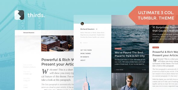 WarezNulled's tweet image. thirds. - 3 Column #Tumblr Theme - #3Col #3Columns #Clyco #Comments #Grid goo.gl/uCINSo