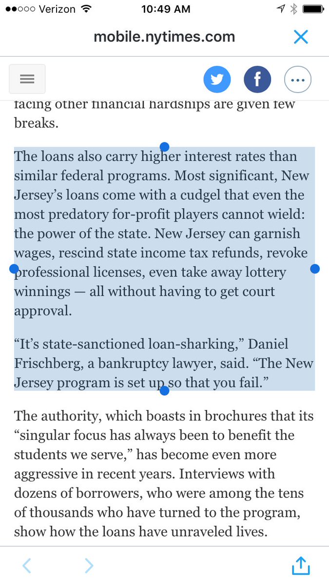 JamesDennin's tweet photo. Only New Jersey could conceive of a student loan system this mafia-esque https://t.co/5VcfdWYNI2