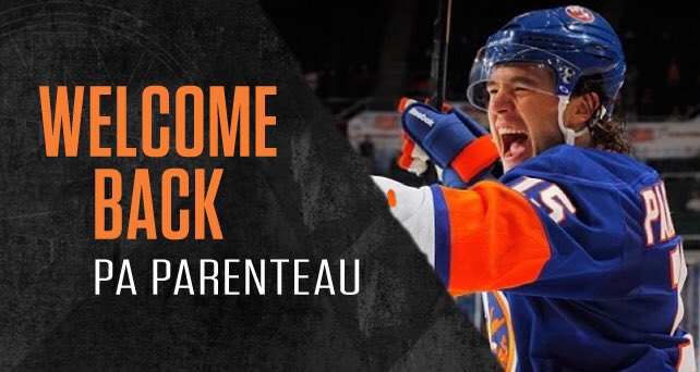 NYIslanders's tweet photo. ICYMI: #Isles signed forward @PAParenteau to a one-year deal. Details >>https://t.co/EnlDt4IuDL https://t.co/uEjOZ9Kwvd