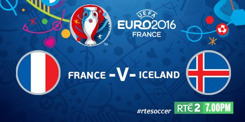 RTE2's tweet photo. Let's see what shape this quarter-final takes - It's #FRA V #ISL in 
#Euro2016 tonight. Be with us from 7! https://t.co/YfXvhnaUEp