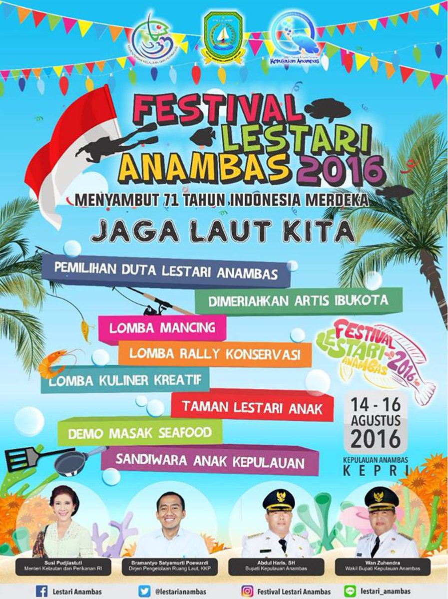 FESTIVAL LESTARI ANAMBAS 2016
14 - 16 Agustus 2016 #festivalestarianambas #lestarianambas #kepulauananambas #anambas