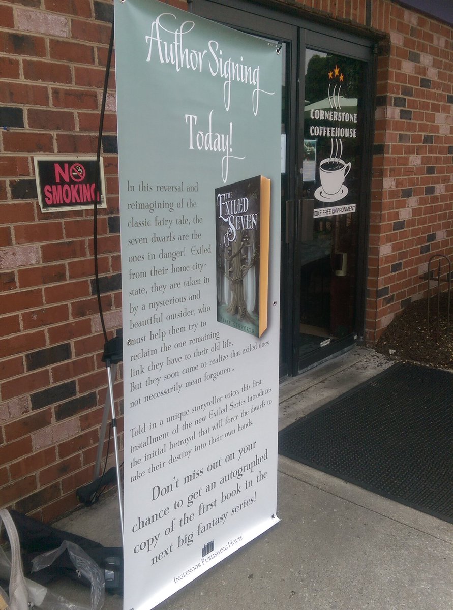 InglenookBooks's tweet photo. Don't miss your chance to get a signed copy of #TheExiled7 by #BlakeRenworth today from 1-4 at @cstonecoffee! https://t.co/4NEiEUq6oC