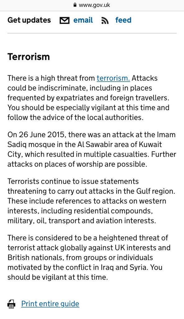 M__albugaly's tweet image. بعد تحذيرات واشنطن .. بريطانيا تحذر من عمل إرهابي محتمل في الكويت .. اللهم إحفظ الكويت وقادتها وشعبها من كل مكروه
