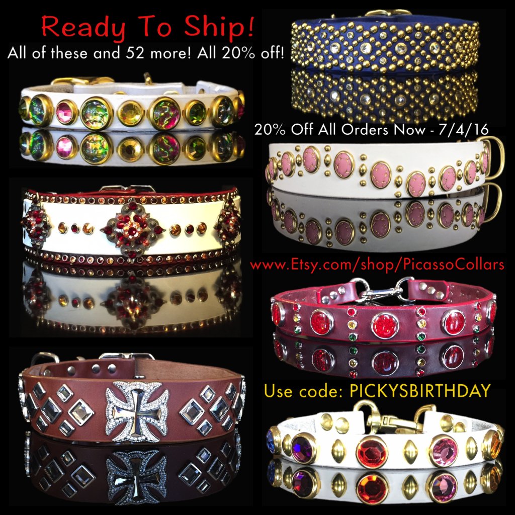Picasso13_'s tweet photo. 59 items in stock and ready to ship! Take 20% off all orders through tomorrow! #4thOfJuly #sales #dogcollar #collar https://t.co/MLqInDx68f