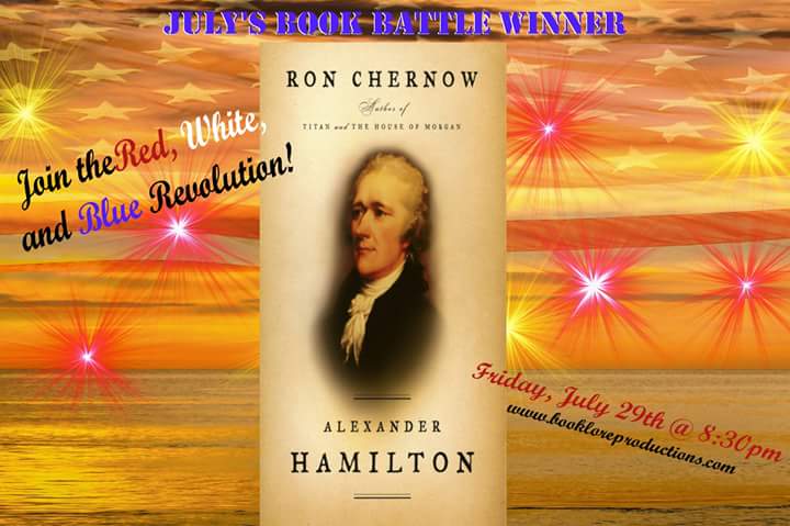 BookLoreJen's tweet photo. It was a close vote, but pick up your copy of Ron Chernow's "Alexander Hamilton" for July's #BookClubKnight 7-29-16 https://t.co/yG5JdmNcaA