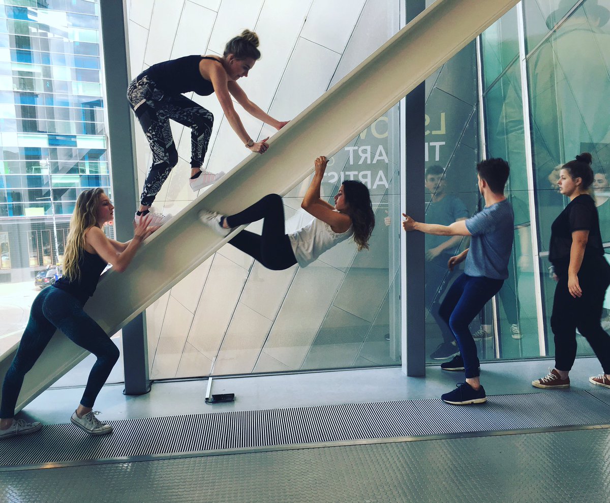 TenfoldOldham's tweet photo. Twenty10s sited rehearsal for #Signatures16 #UDance today! 💥 Climbing is fun!@ManchesterDance https://t.co/xVDPfnYKgm