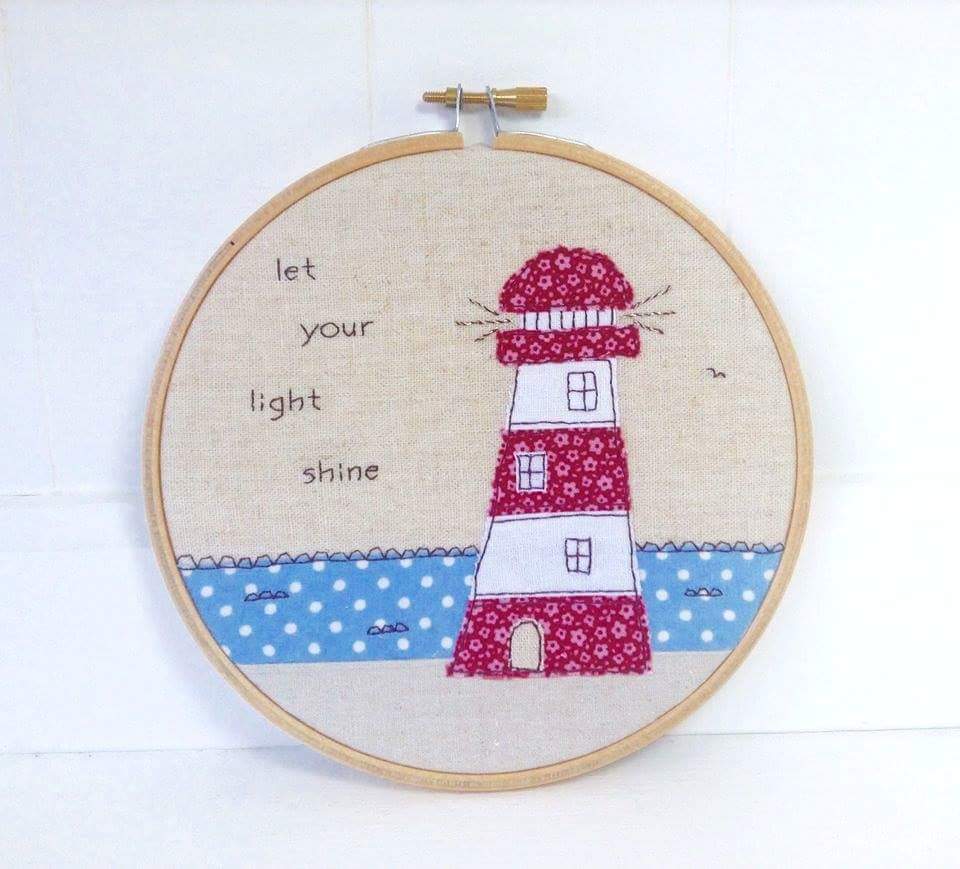 aliceandaudrey's tweet photo. Let your light shine! #CraftHour #embroidery #lighthouse https://t.co/j9r03mmXJ0