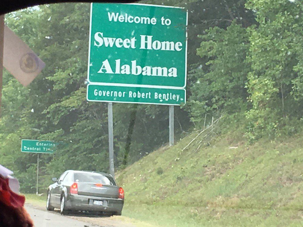 Central Time Zone crossed! #Alabama #BacktoBABE