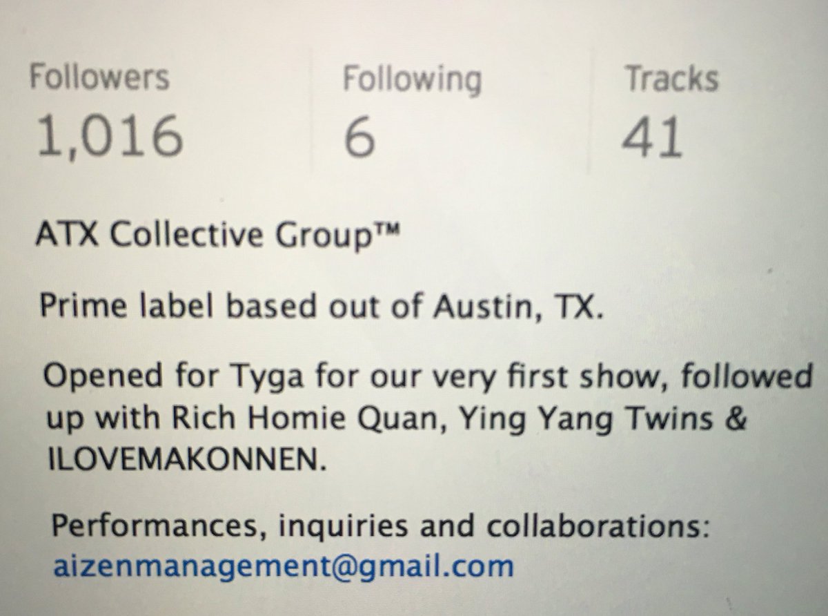 ATX_Collective's tweet photo. Thank you for the love and support over the past year! Finally hit 1K followers on SoundCloud. https://t.co/bG3miF5L1U