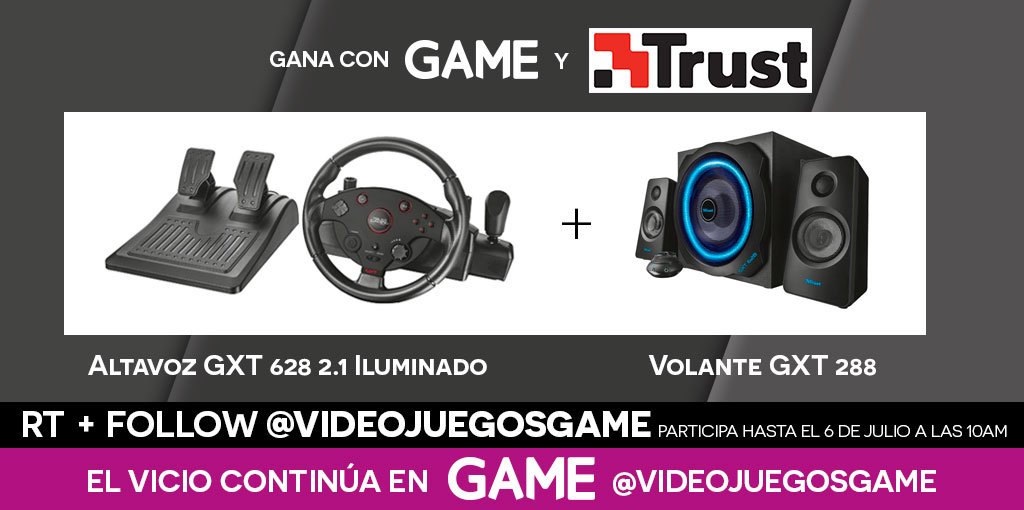 AlviciusGaming's tweet photo. RT + Follow @videojuegosGAME ¡y gana este pack de productos Trust valorado en 200€! El vicio continúa en GAME 🏆👾 https://t.co/JjDfrfECXc