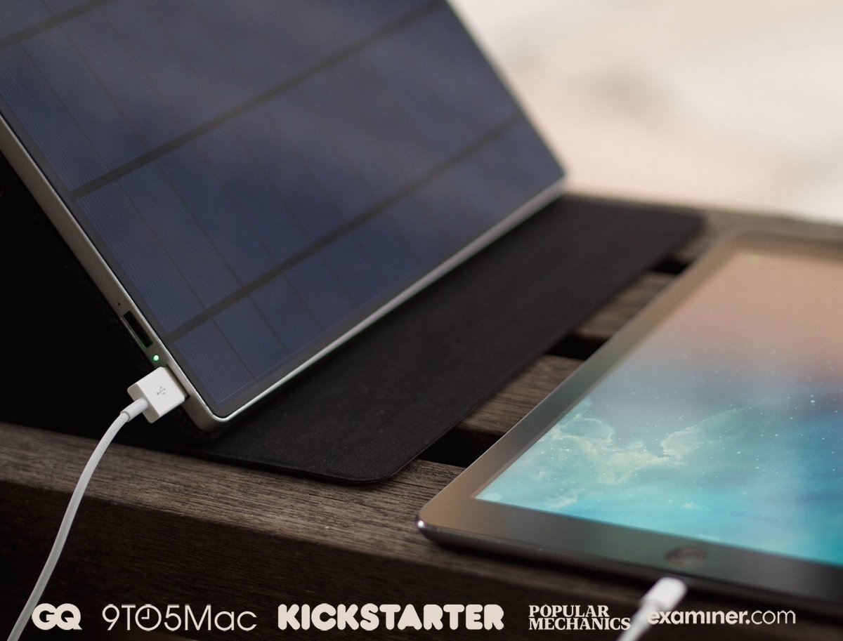 solartab's tweet photo. The world's coolest & best #solarcharger. According to #GQMagazine, #9to5Mac, #PopularMechanics, #Examinercom + more https://t.co/iYXTXOnFzS