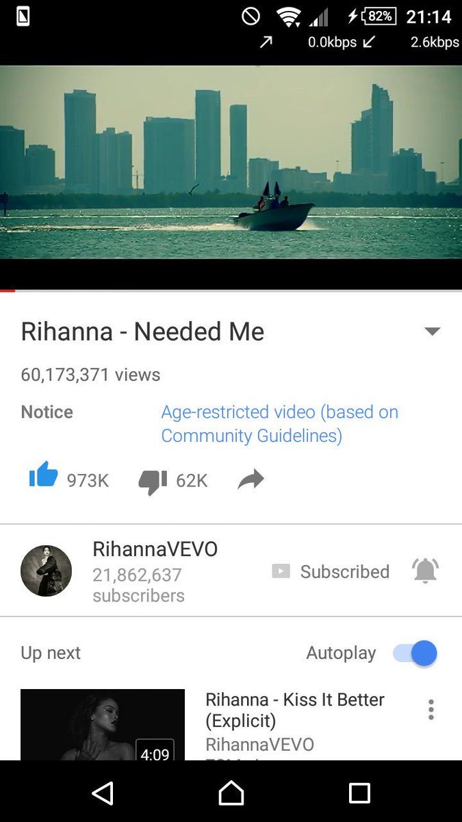 Desperado_RIH's tweet photo. #Navy give the #NeededMeVideo a thumbs up on @YouTube to get @Rihanna her second blocked video with 1 Million likes https://t.co/u0ORudqezB