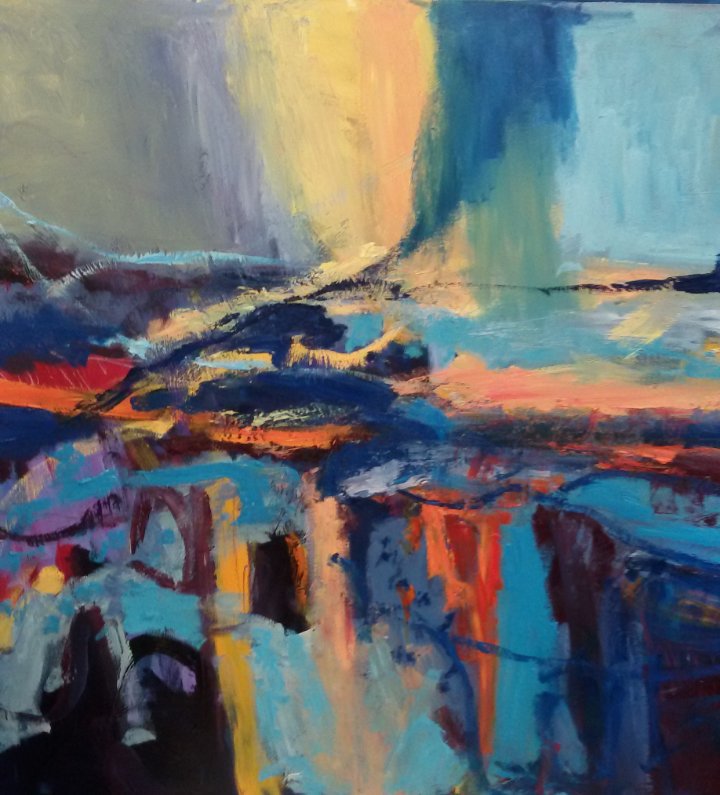 Final Iceland paintings left 1mx1m £1600 oil on board