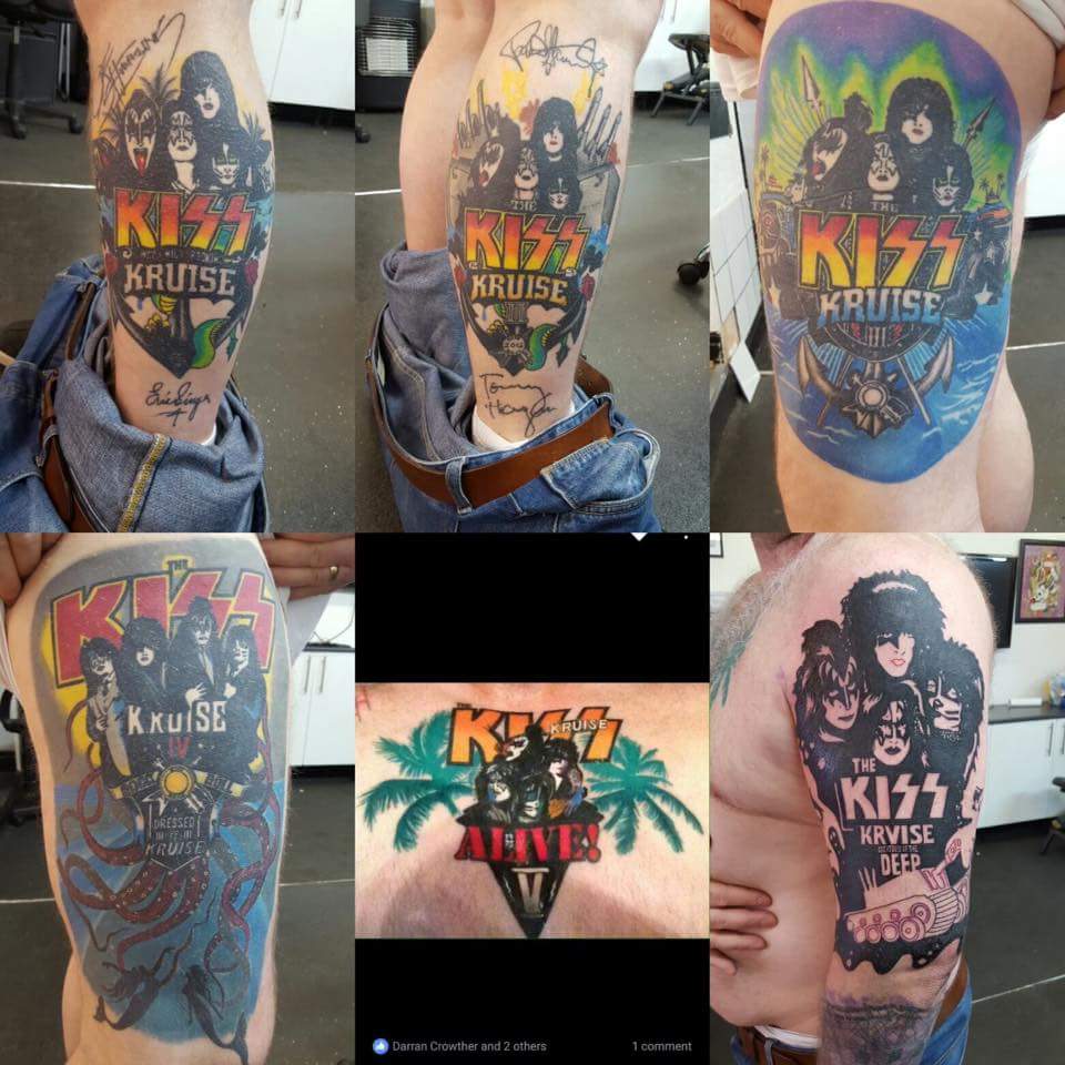 #KISSNAVY! Thanks to Darran Crowther for sharing his great <a href="/TheKISSKruise/">The KISS Kruise</a> tattoos! #6 is progressing nicely!