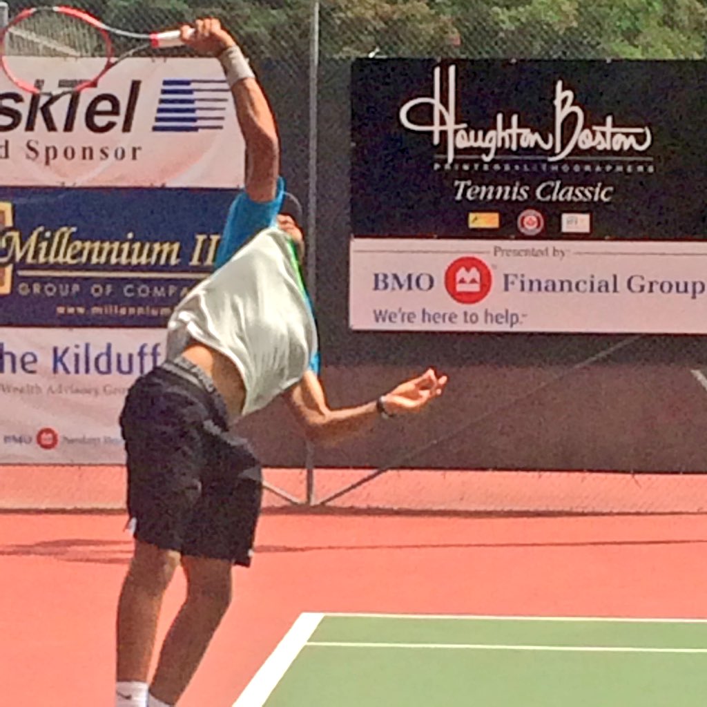 HoughtonBoston's tweet photo. Incredible serve by @jodymaginley of Antigua at the @HoughtonBoston #Tennis Classic today in #Saskatoon. #HBTC2016 https://t.co/67QP5dv9e1
