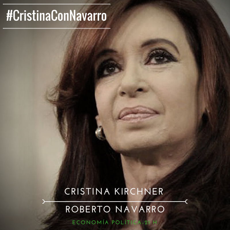 A LAS 21 <a href="/CFKArgentina/">Cristina Kirchner</a>  en @EPoliticaC5N con <a href="/robdnavarro/">Roberto Navarro</a> Sumate con el hashtag: #CristinaConNavarro