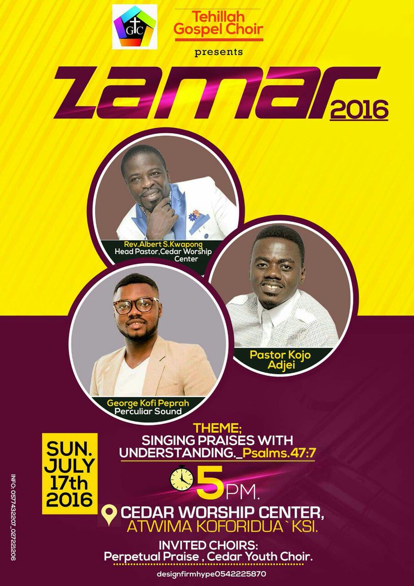 lordeben143's tweet photo. #July Events
Tehillah Gospel Choir 
#ZAMAR 2016
#SUNDAY 17th JULY ,2016
SING PRAISES WITH UNDERSTANDING https://t.co/3R2Jhx3TXS