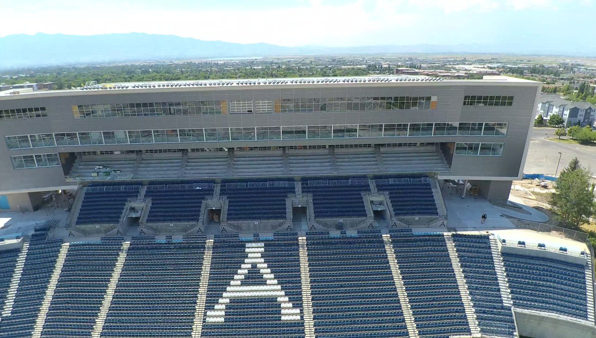 I got a few shots of the new USU stadium today---
