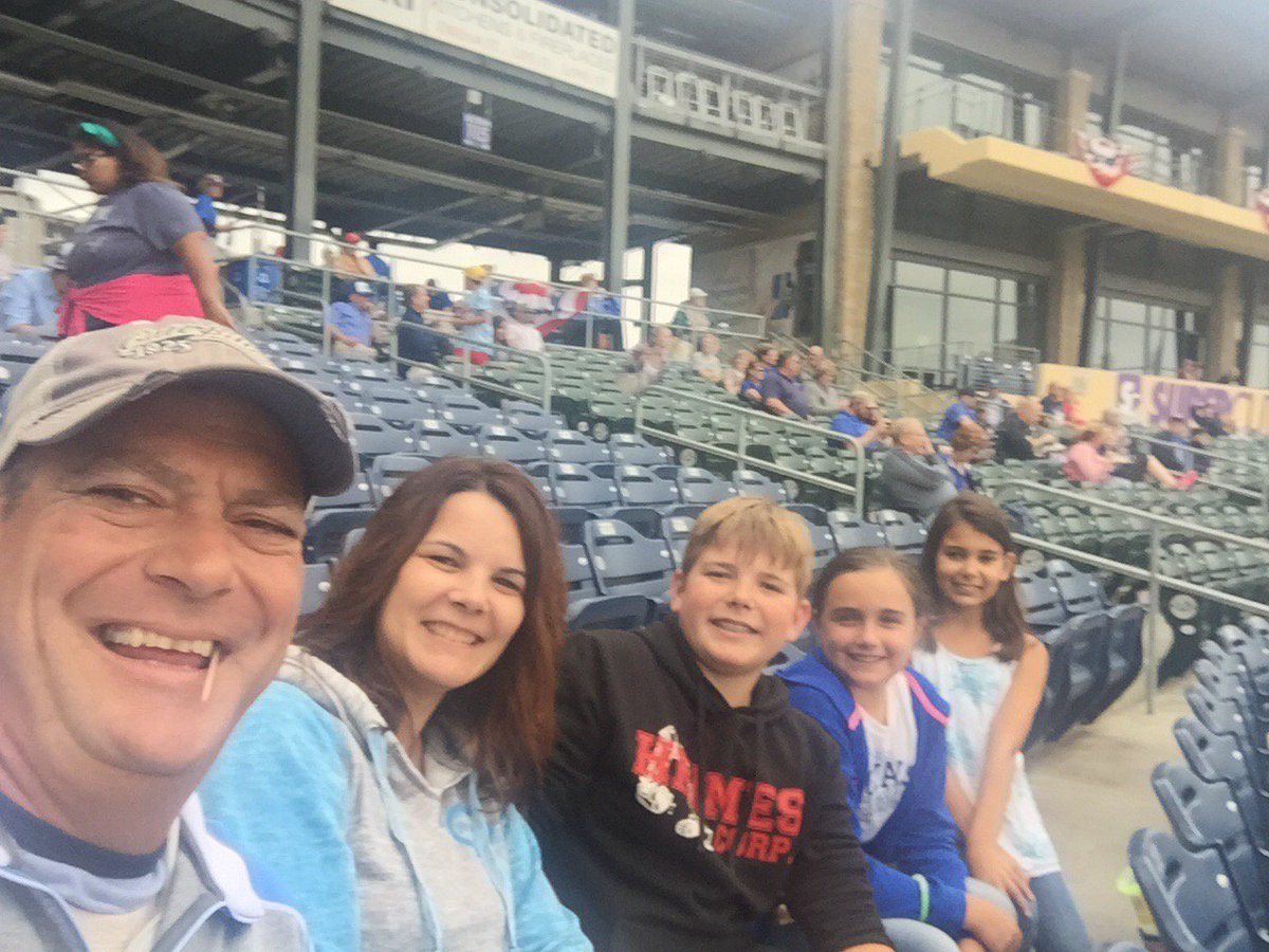 TristaWelsh's tweet photo. #OPPDStormChasers Power is out at Werner Park, but we're enjoying some old school baseball! https://t.co/o92sZu3mHP