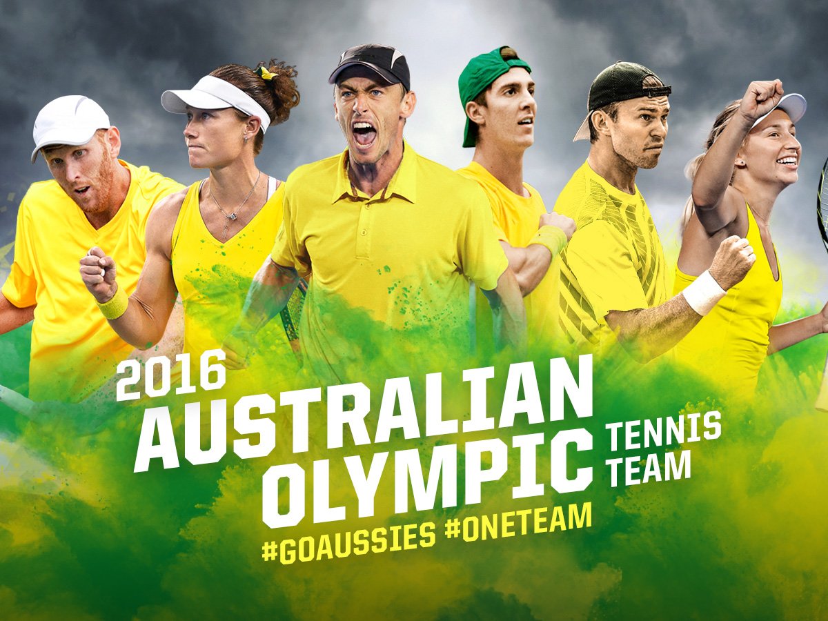 TennisAustralia's tweet photo. ICYMI: Your #tennis @AUSOlympicTeam, headed for #Rio2016!

More: https://t.co/NPnHAhv0A5 

#GoAussies #OneTeam https://t.co/DXQs1xq1go