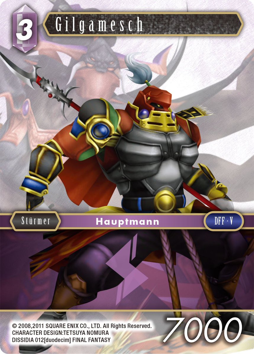 景山太郎 No Twitter 本日のカードはギルガメッシュ ファミコンタイプ そして背後のギルガメッシュはギルガメッシュチェンジ後とそれなりにこだわっています 今日のはドイツ語ですね Fftcg