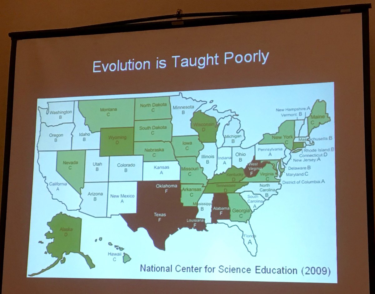 CristineLegare's tweet photo. Andrew Shtulman: Texas gets an "F" for teaching evolution from the National Center for Science Education. #HBES2016 https://t.co/Cpj5axMxK6