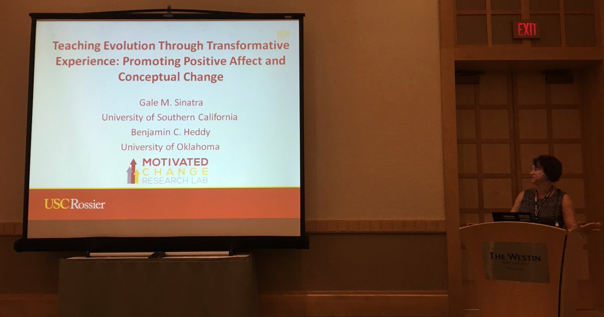 CristineLegare's tweet photo. @GaleSinatra Teaching evolution through transformative experience: Positive affect and conceptual change. #HBES2016 https://t.co/6Z8UYlJVf4