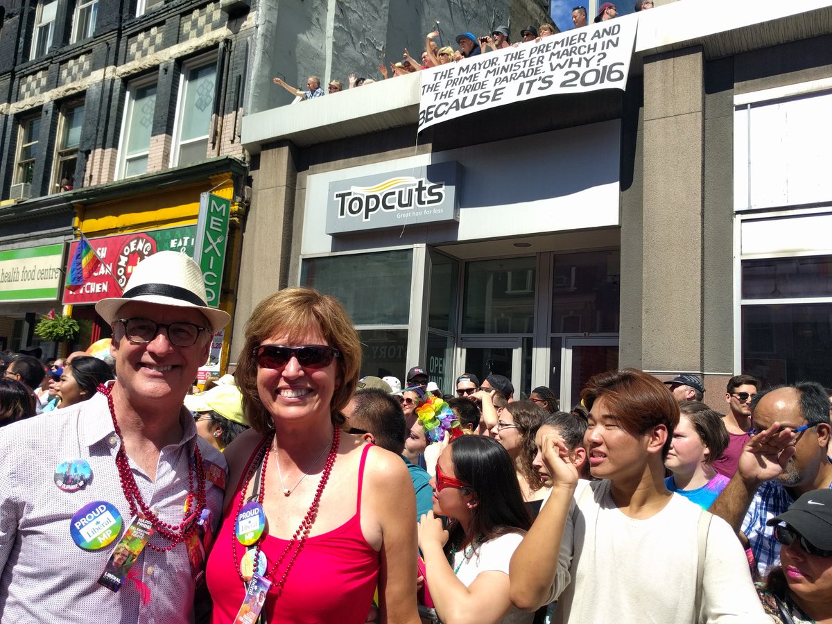 PamDamoff's tweet image. So great to see so many of my colleagues at #PrideTO. What an absolutely amazing day. #LoveIsLove #BecauseIts2016