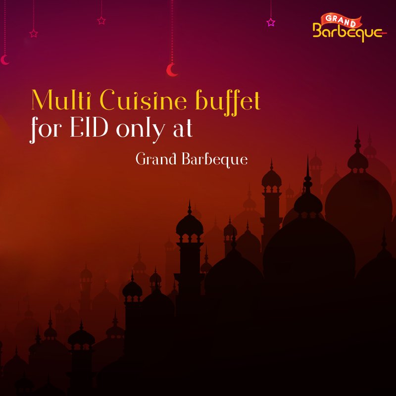 GrandBarbeque's tweet photo. Await our exclusive EID Special Lunch buffet for just AED 75 and Dinner Buffet for AED 79!
#Eid #Buffet #EidBuffet https://t.co/zi0gk9PKkf