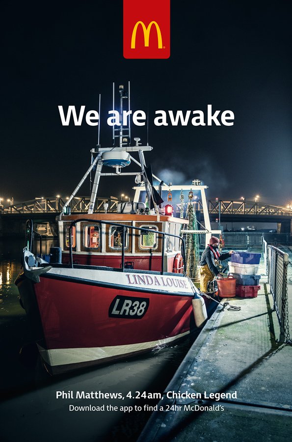 KatyNiker's tweet photo. McDonald's release 3 more images from their Overnight campaign shot by @henriktk. Commissioned by @LeoBurnettLDN. https://t.co/xg6nHYPfdd