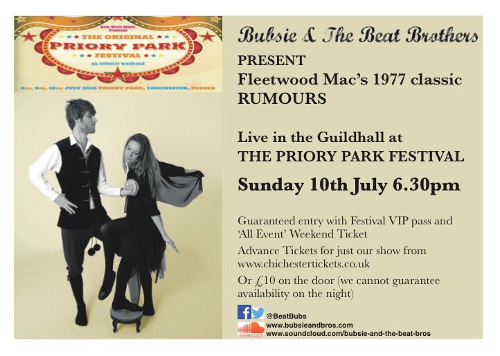 This Sunday <a href="/PrioryFestival/">Priory Park Festival</a>!