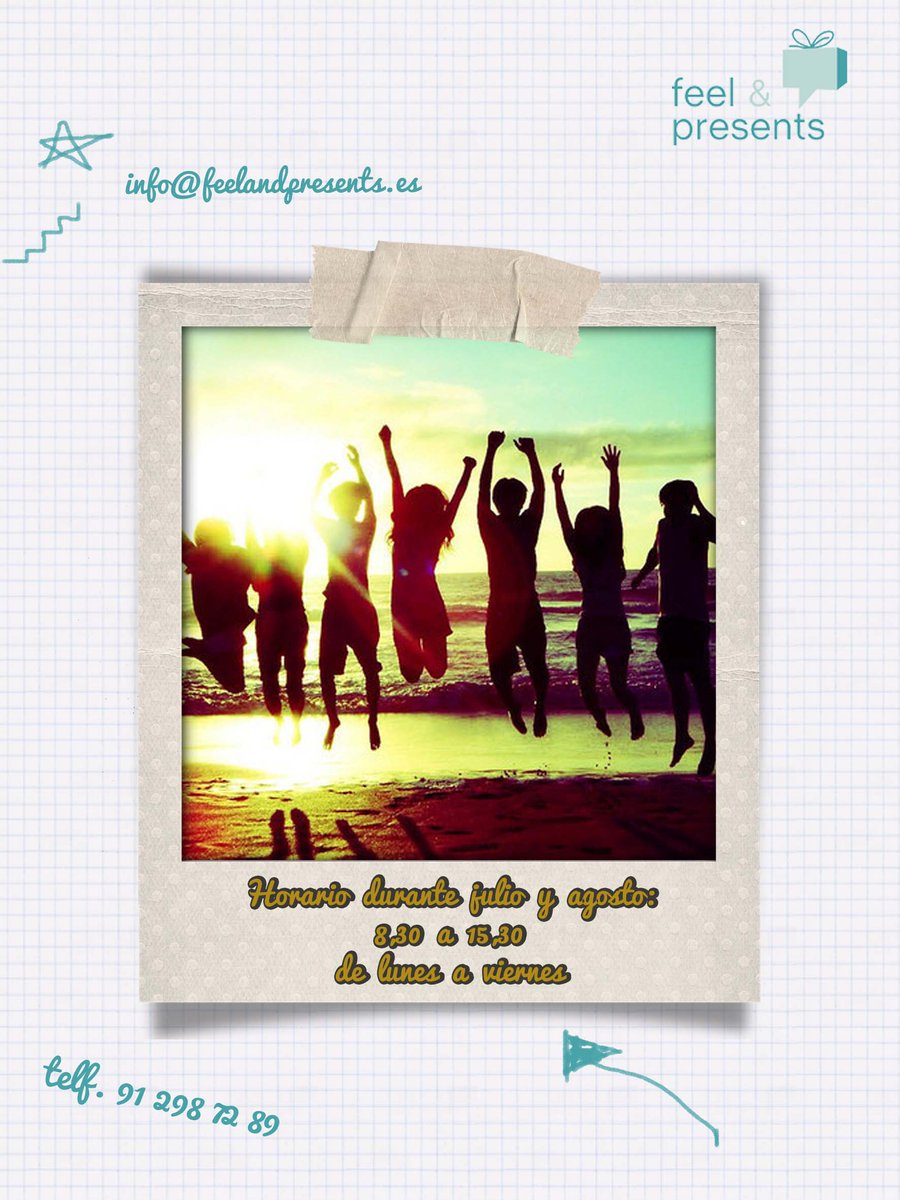 feel_presents's tweet photo. En verano tnmos tanto trabajo como en invierno xo nos adaptamos al horario estival¡speramos atenderte como siempre! https://t.co/mCZLyFmPB6